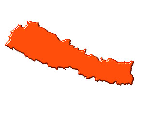 Image showing Nepal 3d map with national color