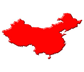 Image showing China 3d map with national color