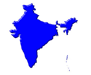 Image showing India 3d map with national color