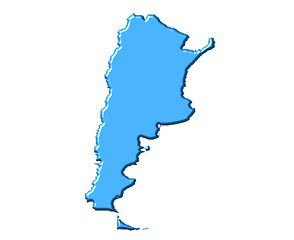 Image showing Argentina 3d map with national color