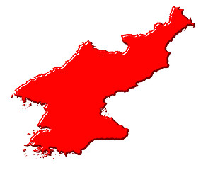 Image showing Korea North 3d map with national color