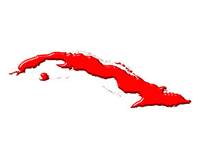 Image showing Cuba 3d map with national color