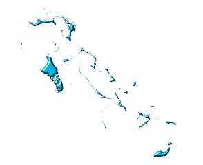 Image showing Bahamas 3d map with national color