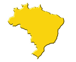 Image showing Brazil 3d map with national color