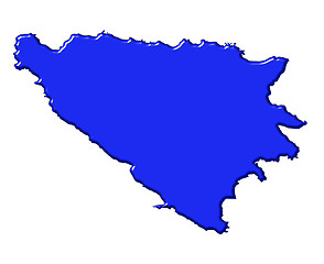 Image showing Bosnia and Herzegovina 3d map with national color