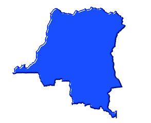 Image showing Congo the democratic republic of the 3d map with national color