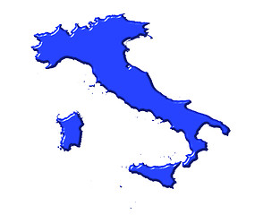 Image showing Italy 3d map with national color