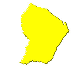 Image showing French Guiana 3d map with national color