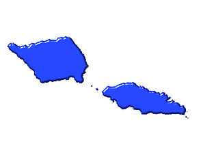 Image showing Samoa 3d map with national color