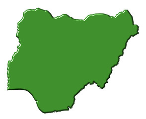 Image showing Nigeria 3d map with national color