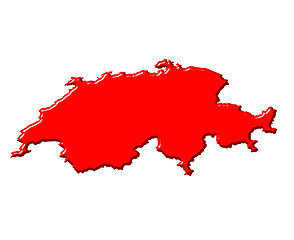 Image showing Switzerland 3d map with national color