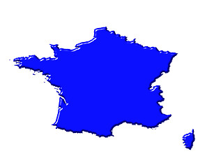 Image showing France 3d map with national color