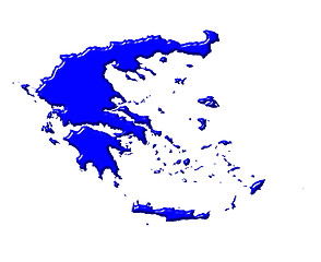 Image showing Greece 3d map with national color