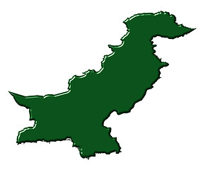 Image showing Pakistan 3d map with national color