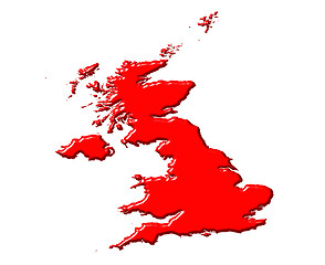 Image showing Great Britain 3d map with national color