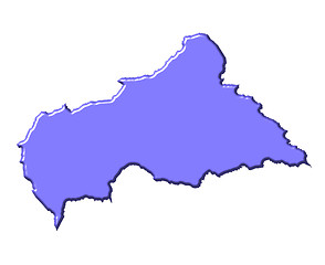 Image showing Central African Republic 3d map with national color