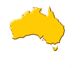 Image showing Australia 3d map with national color