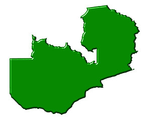 Image showing Zambia 3d map with national color