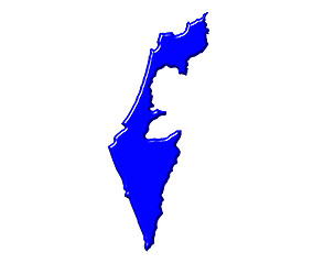 Image showing Israel 3d map with national color