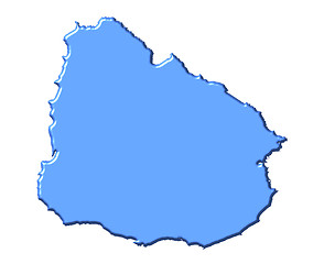 Image showing Uruguay 3d map with national color