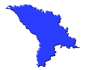 Image showing Moldova 3d map with national color