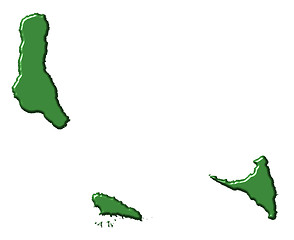 Image showing Comoros 3d map with national color