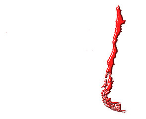 Image showing Chile 3d map with national color