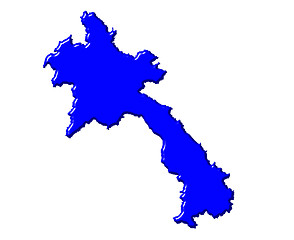 Image showing Laos 3d map with national color