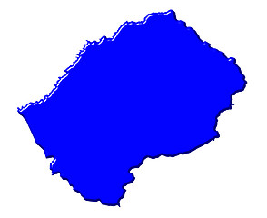 Image showing Lesotho 3d map with national color