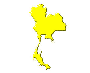 Image showing Thailand 3d map with national color