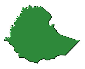 Image showing Ethiopia 3d map with national color
