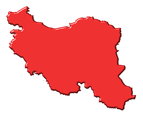 Image showing Iran 3d map with national color