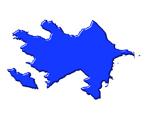 Image showing Azerbaijan 3d map with national color