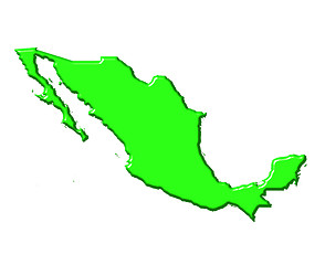 Image showing Mexico 3d map with national color