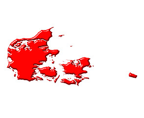 Image showing Denmark 3d map with national color