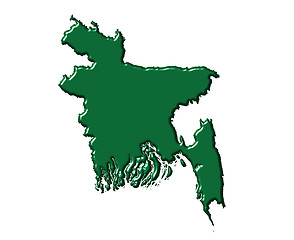 Image showing Bangladesh 3d map with national color