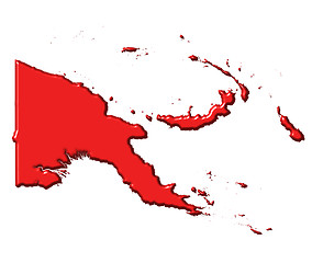 Image showing Papua New Guinea 3d map with national color