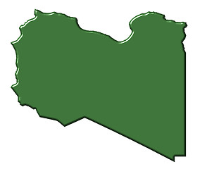 Image showing Libya 3d map with national color