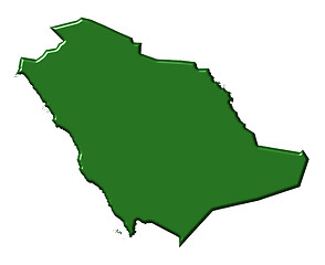 Image showing Saudi Arabia 3d map with national color