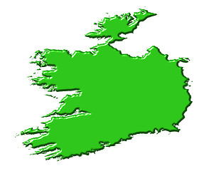 Image showing Ireland 3d map with national color