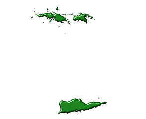 Image showing Virgin Islands 3d map with national color