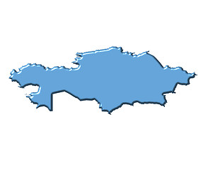 Image showing Kazakhstan 3d map with national color