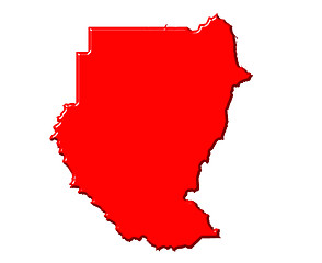 Image showing Sudan 3d map with national color