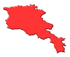 Image showing Armenia 3d map with national color