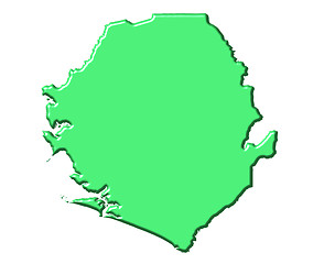 Image showing Sierra Leone 3d map with national color