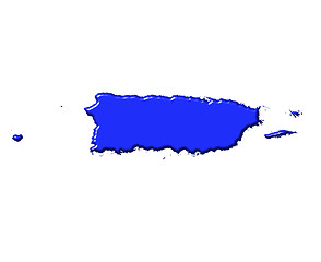 Image showing Puerto Rico 3d map with national color