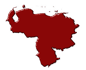 Image showing Venezuela 3d map with national color