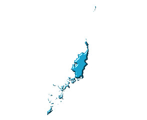 Image showing Palau 3d map with national color