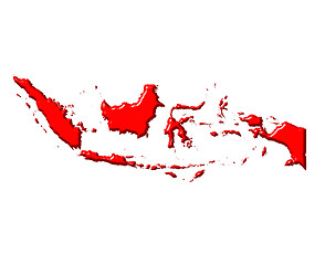 Image showing Indonesia 3d map with national color