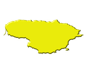 Image showing Lithuania 3d map with national color